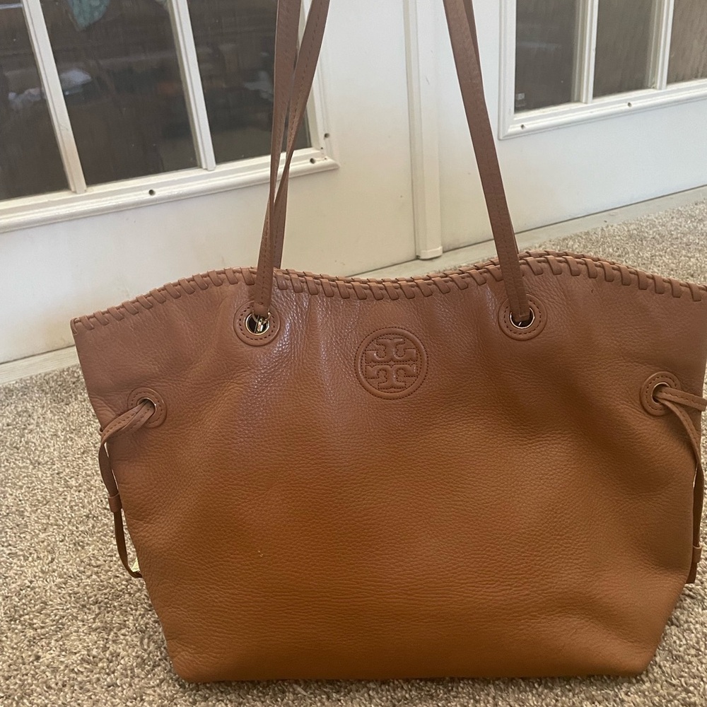 Tory Burch Brown Leather Tote Bag